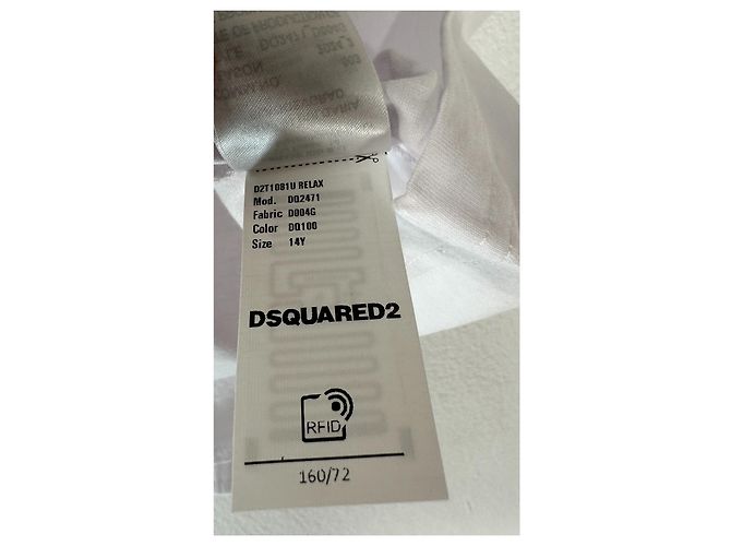 Camiseta Logos Dsquared2 Blanca Algodón Blanco Multicolor Amarillo - vista 7