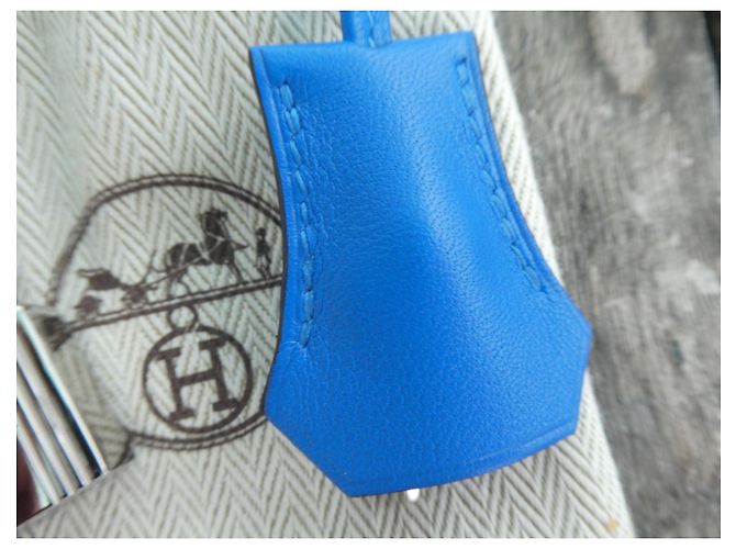 campanella, linguetta e lucchetto hermès nuovo per borsa hermès dustbag Blu - vista 3