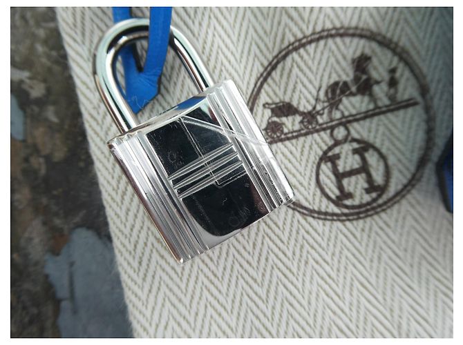 campanella, linguetta e lucchetto hermès nuovo per borsa hermès dustbag Blu - vista 4