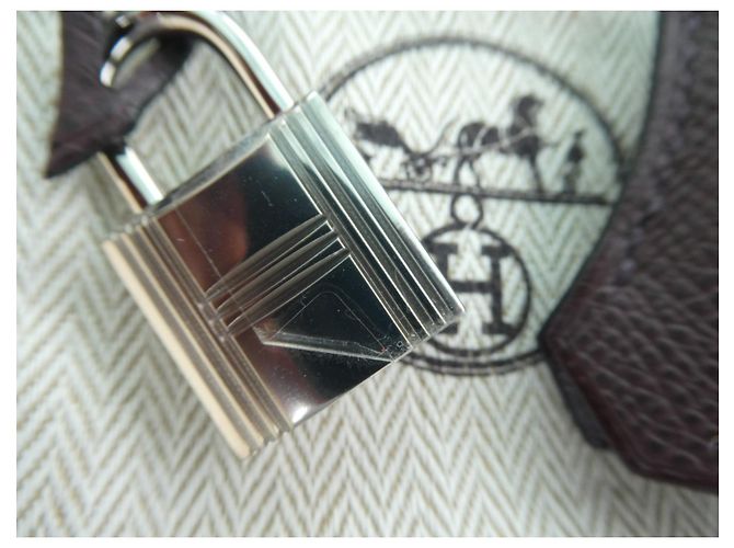 campanella, cerniera e lucchetto hermès nuovo per borsa hermès dustbag Cioccolato - vista 4