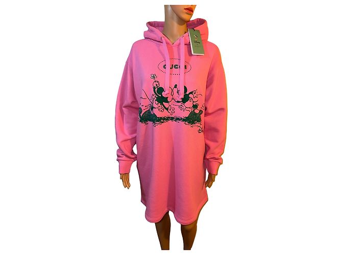 Vestido sudadera maxi Gucci Disney x Gucci rosa de algodón - vista 2
