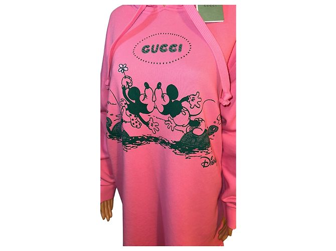 Vestido sudadera maxi Gucci Disney x Gucci rosa de algodón - vista 3