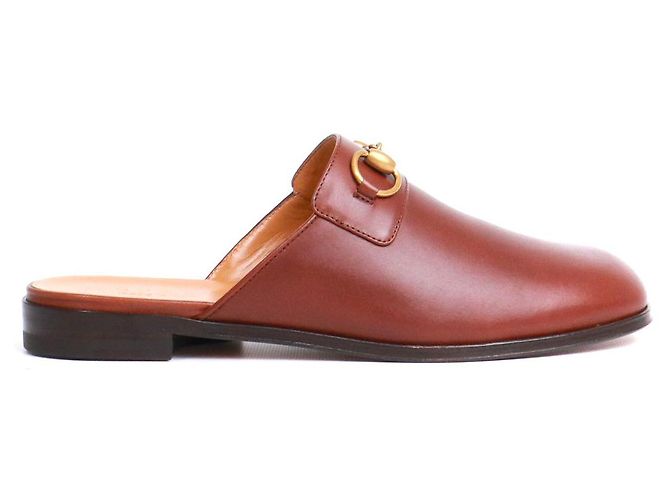 GUCCI - Mules Gucci Mors in pelle liscia marrone (T42) Nero - vista 2