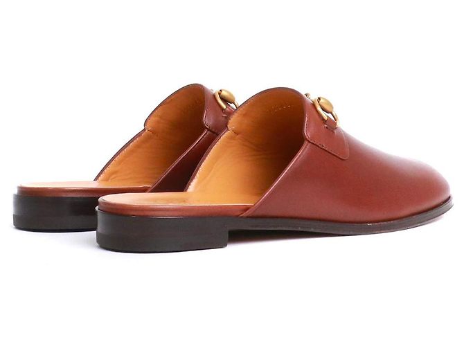GUCCI - Mules Gucci Mors in pelle liscia marrone (T42) Nero - vista 3