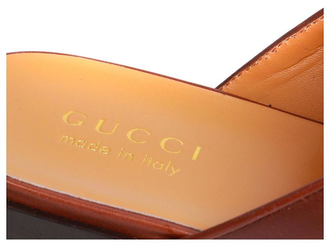 GUCCI - Mules Gucci Mors in pelle liscia marrone (T42) Nero - vista 6