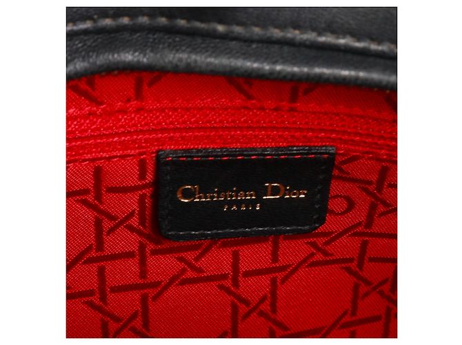 DIOR - Lady Dior large handbag in black quilted leather - view 11