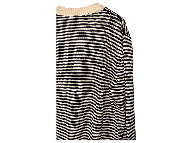 Gucci Cardigan V-Ausschnitt aus Baumwolle beige navy blau Marineblau - Ansicht 11