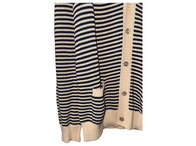 Gucci Cardigan V-Ausschnitt aus Baumwolle beige navy blau Marineblau - Ansicht 3