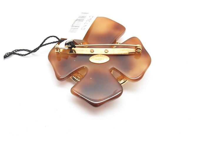 Cambon Spilla pendente CC in finto tartaruga CHANEL 1994 Marrone - vista 2