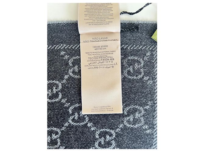 Gucci Wendeschal GG Monogramm Grau Wolle - Ansicht 7