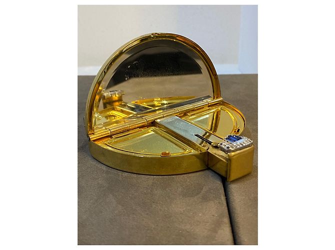 Autre Marque Kompaktpuder mit Edelsteinen schwarz Metall - Ansicht 6