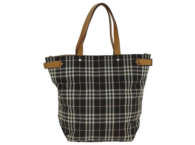 Borsa tote in nylon marrone Burberry Nova Check Blue Label Auth bs15120 - vista 2