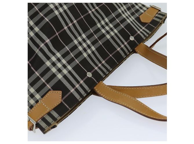 Borsa tote in nylon marrone Burberry Nova Check Blue Label Auth bs15120 - vista 6