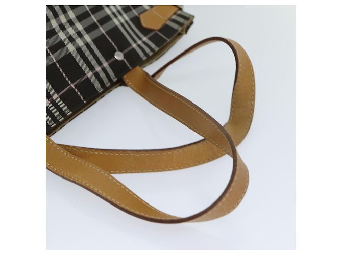 Borsa tote in nylon marrone Burberry Nova Check Blue Label Auth bs15120 - vista 7