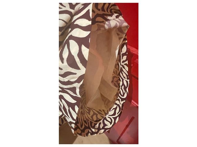 Falda Soeur de algodón marrón y crema Talla 34 Multicolor - vista 5
