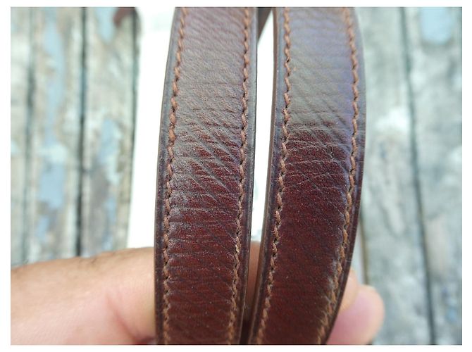 Tracolla Hermès per borsa Hermès Kelly in pelle Barénia, nuova, mai usata. Marrone - vista 2