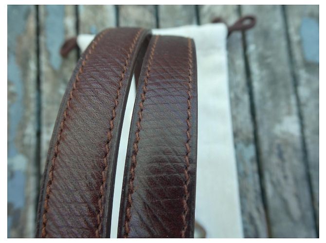 Tracolla Hermès per borsa Hermès Kelly in pelle Barénia, nuova, mai usata. Marrone - vista 3