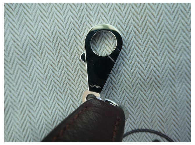 Tracolla Hermès per borsa Hermès Kelly in pelle Barénia, nuova, mai usata. Marrone - vista 5
