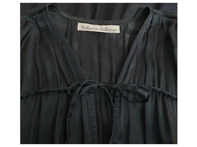 Autre Marque Abito in seta nera Rabens Saloner Nero - vista 6