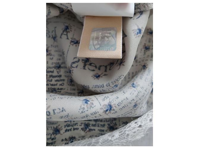 Abito Galliano Liberty Gazette in seta beige e blu - vista 3