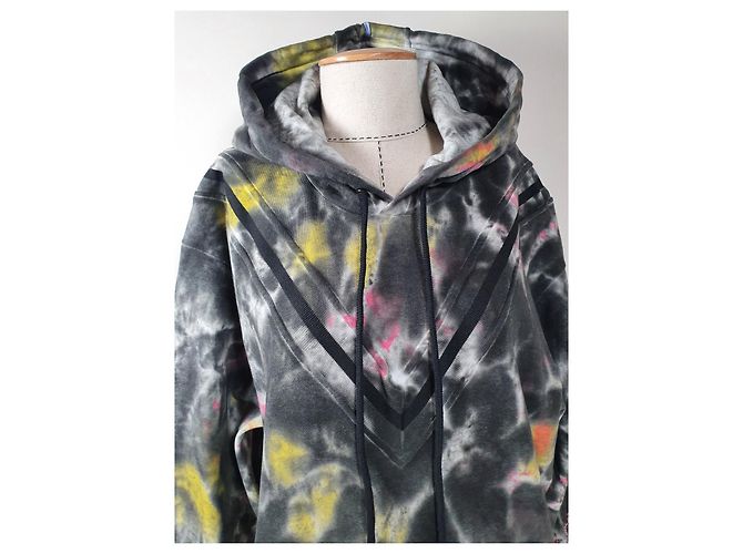 Alexander McQueen Tie Dye Varsity Hoodie Schwarz Baumwolle Mehrfarben - Ansicht 2