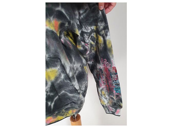 Alexander McQueen Tie Dye Varsity Hoodie Schwarz Baumwolle Mehrfarben - Ansicht 4