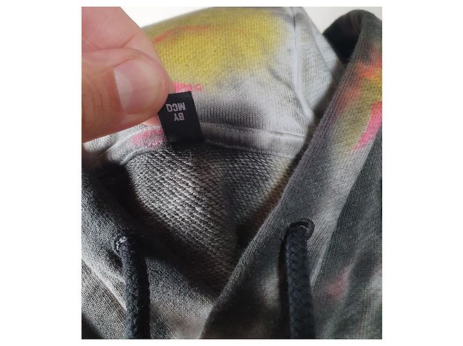 Alexander McQueen Tie Dye Varsity Hoodie Schwarz Baumwolle Mehrfarben - Ansicht 8