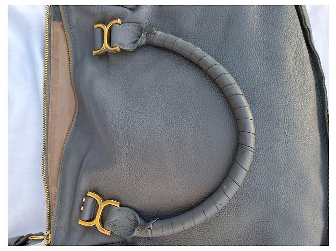 Borsa Chloé Marcie XL in pelle grigia Grigio - vista 13