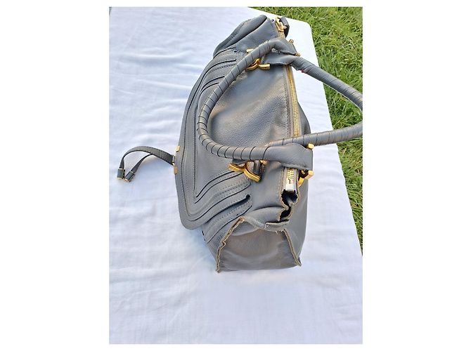 Borsa Chloé Marcie XL in pelle grigia Grigio - vista 18