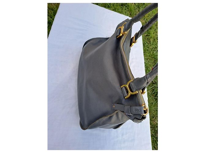 Borsa Chloé Marcie XL in pelle grigia Grigio - vista 20