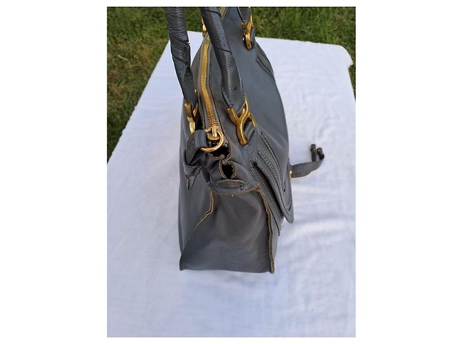 Borsa Chloé Marcie XL in pelle grigia Grigio - vista 21