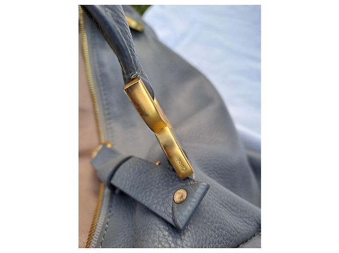 Borsa Chloé Marcie XL in pelle grigia Grigio - vista 6