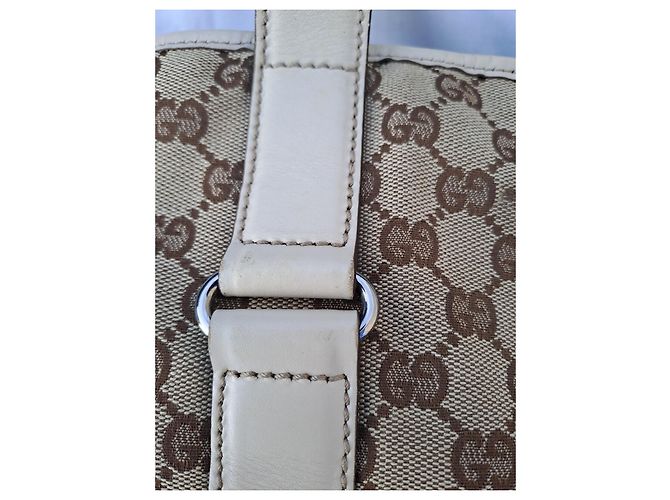 Borsa Tote Gucci Marrone in Tela e Pelle - vista 11
