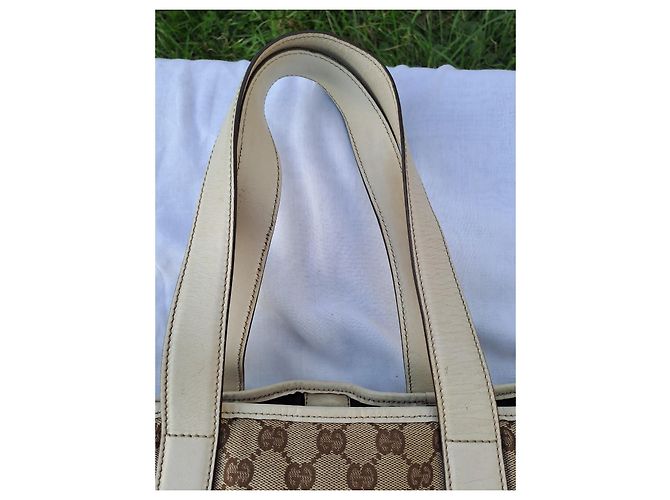 Borsa Tote Gucci Marrone in Tela e Pelle - vista 14