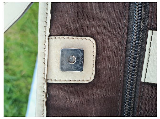 Borsa Tote Gucci Marrone in Tela e Pelle - vista 19