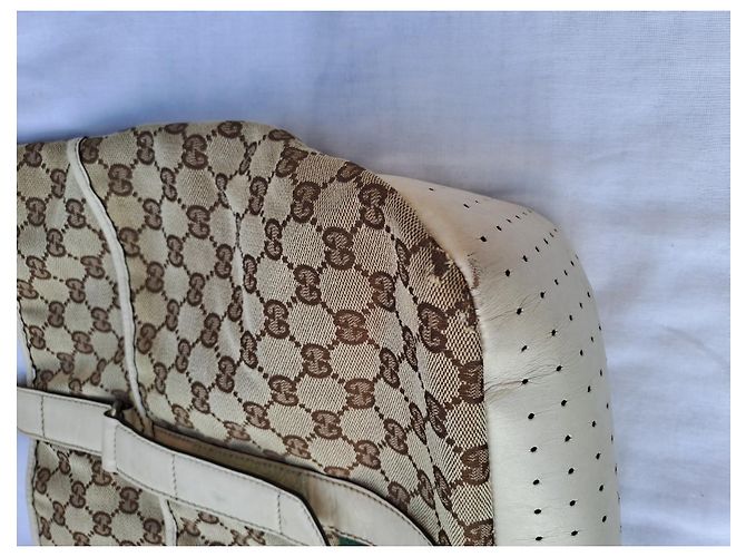Borsa Tote Gucci Marrone in Tela e Pelle - vista 20