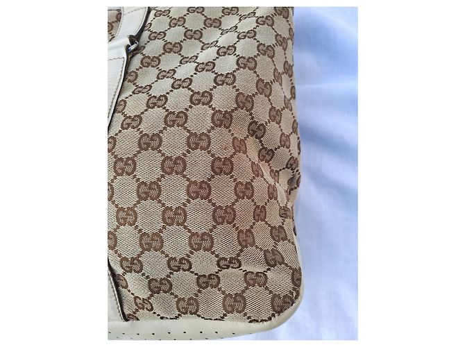 Borsa Tote Gucci Marrone in Tela e Pelle - vista 7