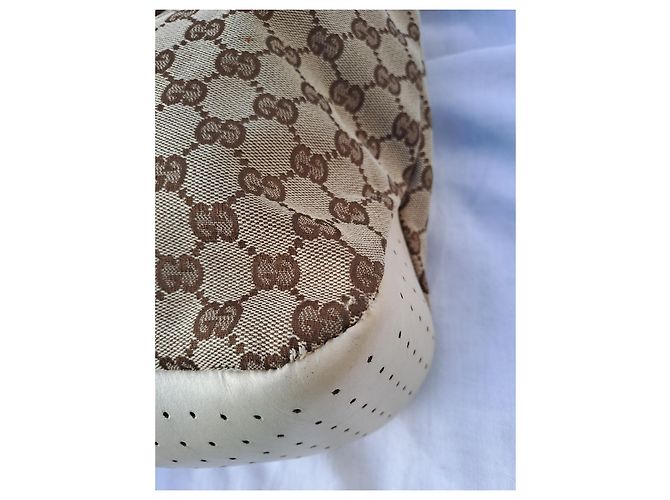 Borsa Tote Gucci Marrone in Tela e Pelle - vista 8