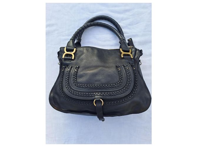 Borsa a mano Chloé Marcie in pelle nera Nero - vista 2