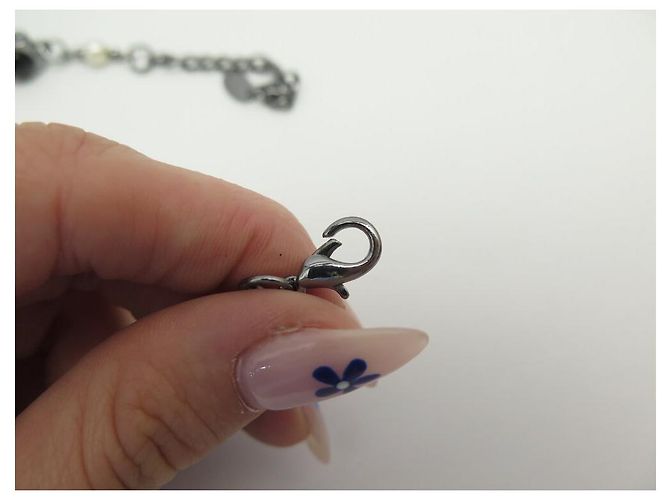 COLLANA CHANEL SAUTOIR PERLE NERE E BIANCHE LOGO CC 120 CM Argento - vista 5