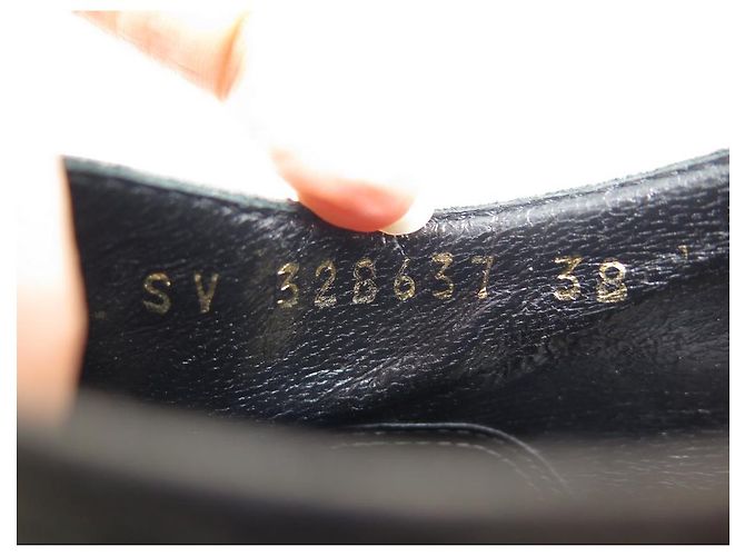 NOVE SCARPE SAINT LAURENT 328637 OXFORD CON TACCO 38 IN PELLE E VELLUTO NERO - vista 10