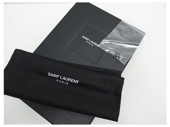 NOVE SCARPE SAINT LAURENT 328637 OXFORD CON TACCO 38 IN PELLE E VELLUTO NERO - vista 11