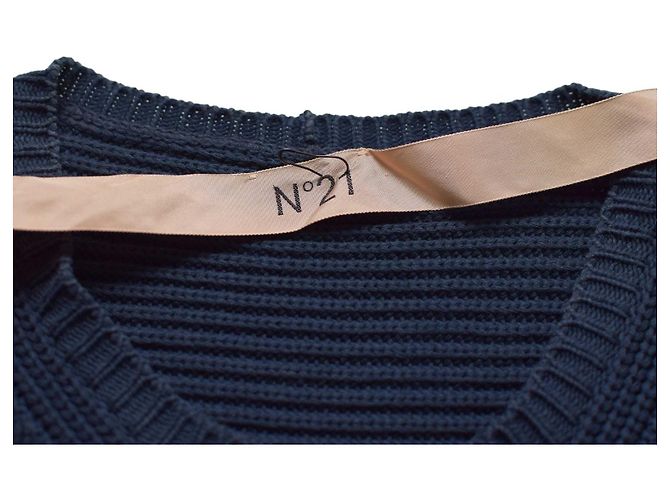 Autre Marque Vestido mini sin mangas de punto de algodón azul No 21 - vista 3