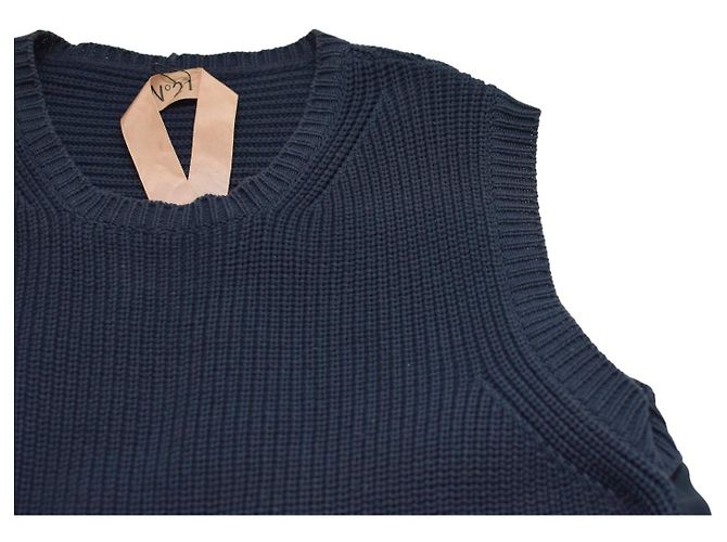 Autre Marque Vestido mini sin mangas de punto de algodón azul No 21 - vista 5