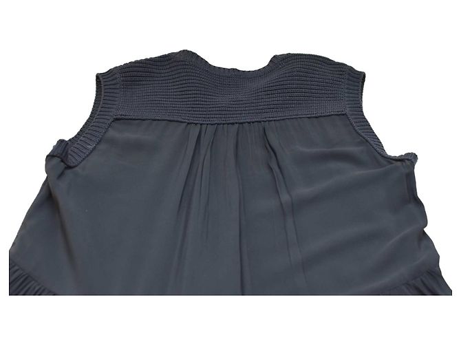 Autre Marque Vestido mini sin mangas de punto de algodón azul No 21 - vista 7