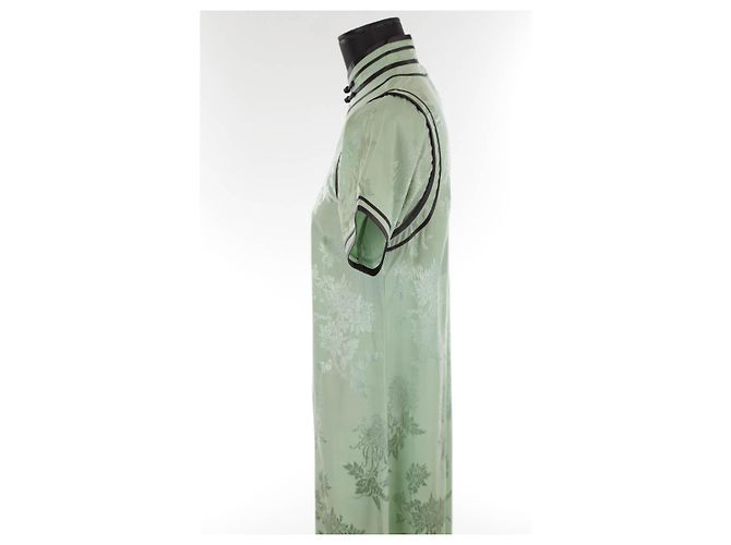 Autre Marque Vestido de seda Verde - vista 3
