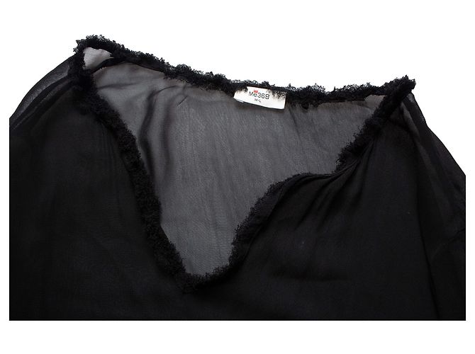 Autre Marque ME369, abito kaftan trasparente in nero - vista 6