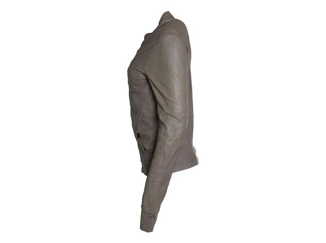 Rick Owens, Olmar & Mirta Lederjacke in Grau - Ansicht 2