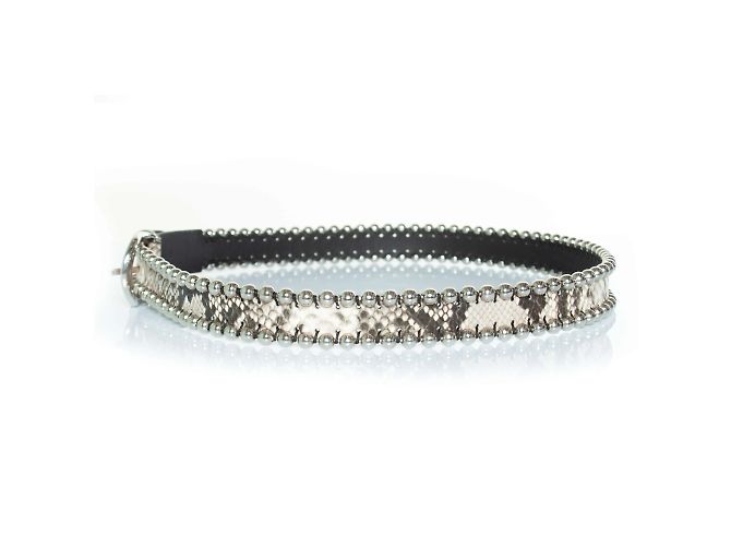 Cintura Zap con borchie e stampa serpente di Isabel Marant Argento - vista 4