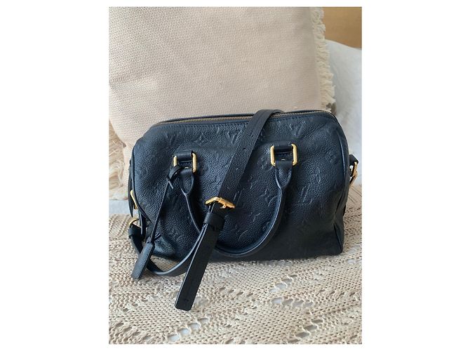 Louis Vuitton Speedy Lederprägung Marineblau - Ansicht 2